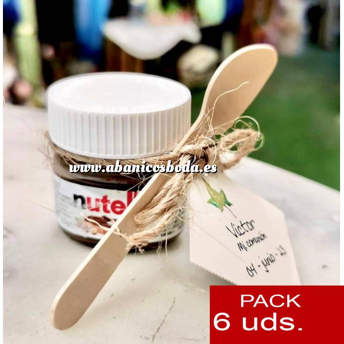 Imagen NO TE PUEDE FALTAR Pack 6, MINI nutella mas cucharita mas etiqueta. 