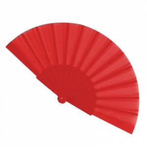Abanico Económicos - Abanico de tela Rojo (con varillas de plástico) (Últimas Unidades) 